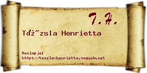 Tézsla Henrietta névjegykártya