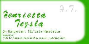 henrietta tezsla business card